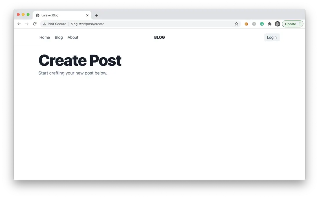 create post page
