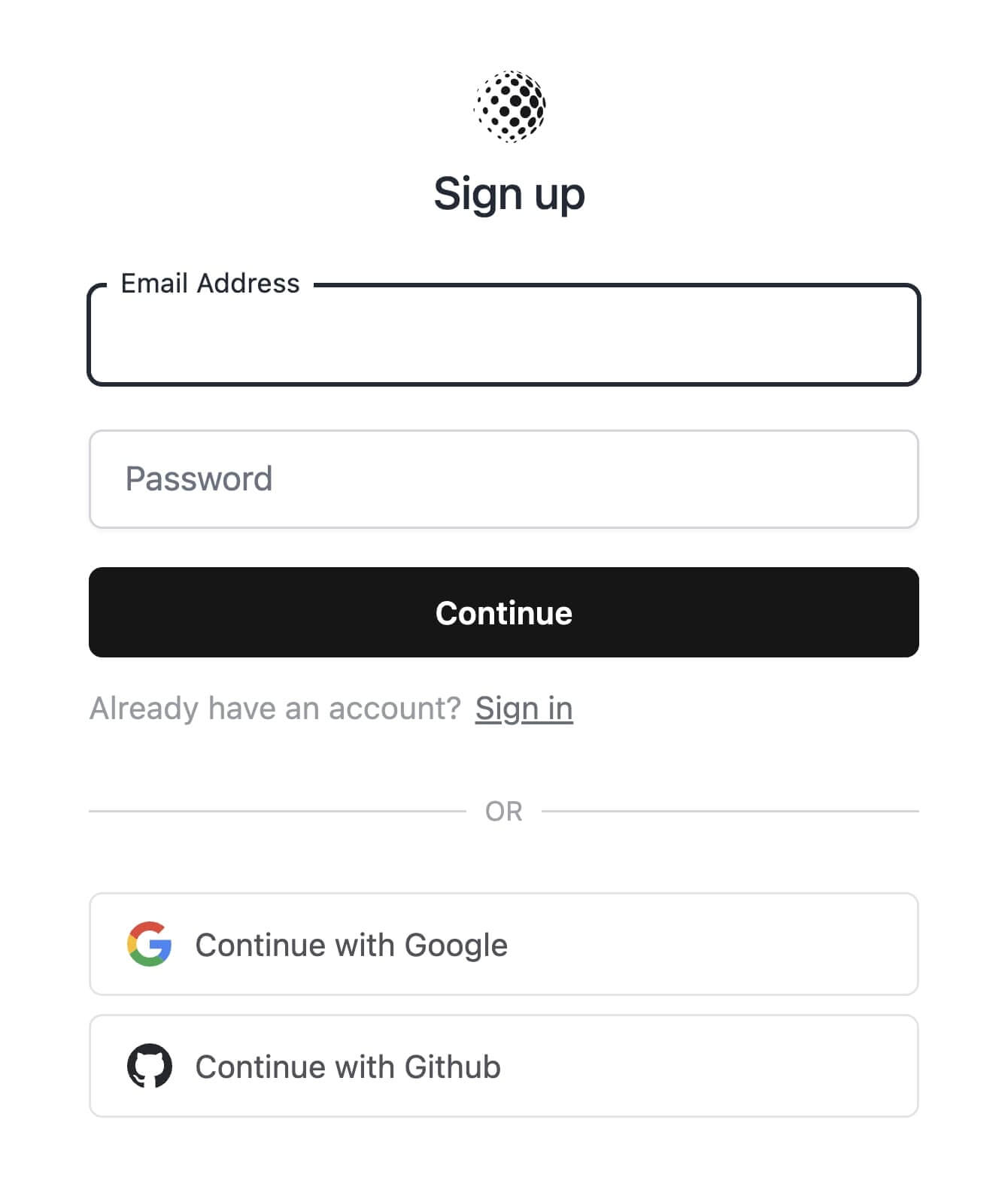 The register page
